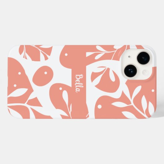 Kute roze Abstracte vormen Aangepaste Floral Case-Mate iPhone Case (Achterkant (horizontaal))