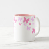 Kute roze Baby olifant en Butterflies Mok (Voorkant rechts)