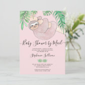Kute roze Baby shower per post Kaart (Staand voorkant)