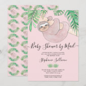 Kute roze Baby shower per post Kaart (Voorkant / Achterkant)