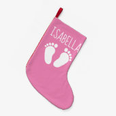 Kute roze baby vacht 1e kerstmis kleine kerstsok (Voorkant (Hangend))