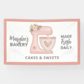 Kute roze bakkerij banketbakkerij banketbakkerij C Spandoek (Horizontaal)