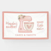 Kute roze bakkerij banketbakkerij banketbakkerij C Spandoek (Horizontaal)