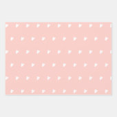 Kute roze blauwe groene harten die papierbladen ov inpakpapier vel (Voorkant)