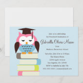 Kute roze/blauwe kieuwen | Uitnodiging voor de gra (Voorkant / Achterkant)