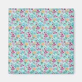 Kute roze & Blue Small Floral Mint Design Magneet (Voorkant)