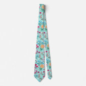 Kute roze & Blue Small Floral Mint Design Stropdas (Voorkant)