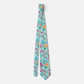 Kute roze & Blue Small Floral Mint Design Stropdas (Achterkant)