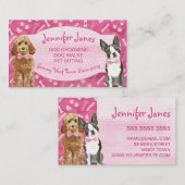 Kute roze Botten en hond Grooming Pet Visitekaartje (Voorkant / Achterkant)