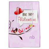 Kute roze bruin en rode Valentijnse Tortelduifjes Medium Cadeauzakje (Achterkant)