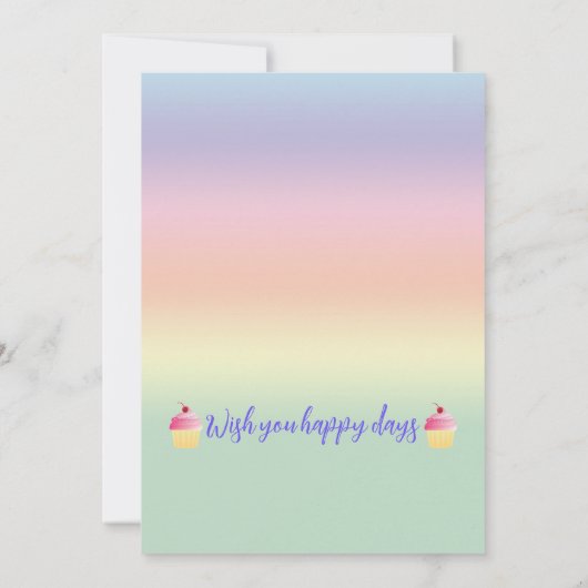 Kute roze cupcake Birthday Kaart (Achterkant)