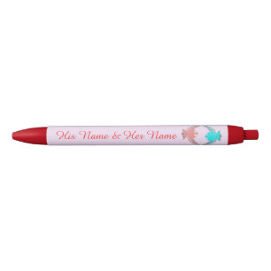 Kute roze en blauwe Tortelduifjes op maat Inkt Pen