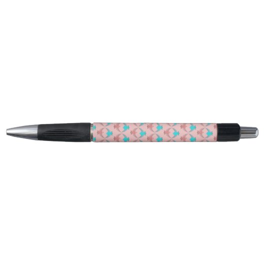 Kute roze en blauwe Tortelduifjes Pen (Voorkant)