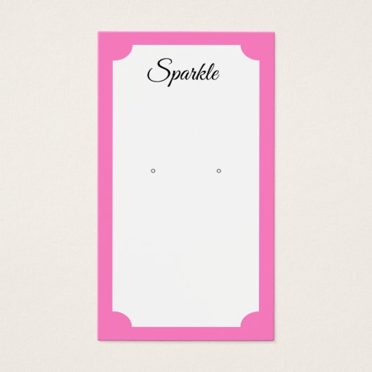 Kute roze en Green Earring Display Card Visitekaartje (Voorkant)