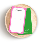 Kute roze en Green Earring Display Card Visitekaartje
