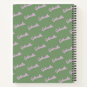 Kute Roze en Groene Gepersonaliseerde Naam van het Notitieboek (Achterkant)