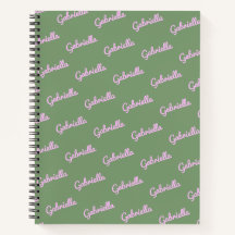 Kute Roze en Groene Gepersonaliseerde Naam van het