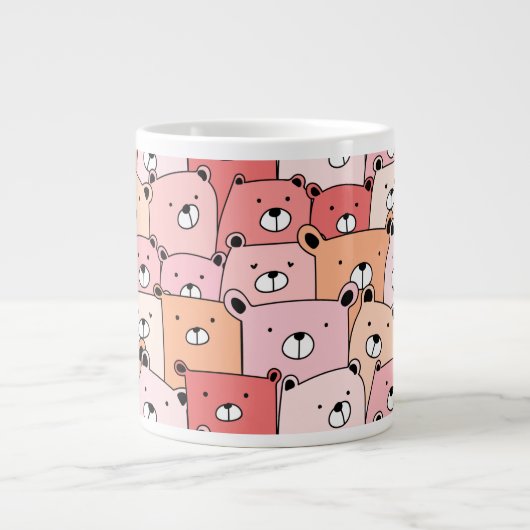Kute roze en Oranje Beren Grote Koffiekop (Voorkant)