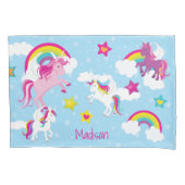 Kute roze en Paarse eenden en regenbogen Kussensloop (Voorkant)