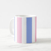 Kute roze en Paarse Stippen en stripes Koffiemok (Voorkant links)