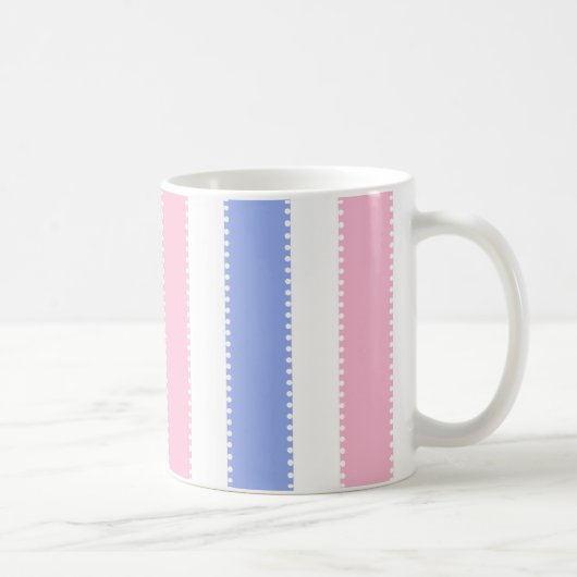 Kute roze en Paarse Stippen en stripes Koffiemok (Rechts)