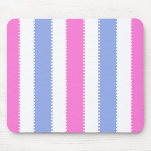 Kute roze en Paarse Stippen en stripes Muismat (Voorkant)