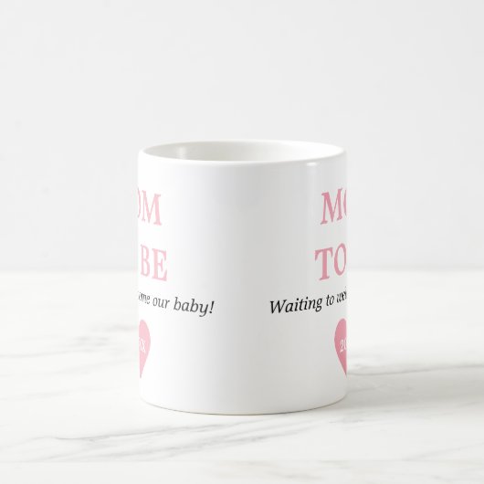 Kute roze en witte eerste keer dat mama wordt koffiemok (Center)