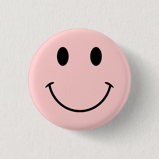 Kute roze en zwart gezicht ronde button 3,2 cm (Voorkant)