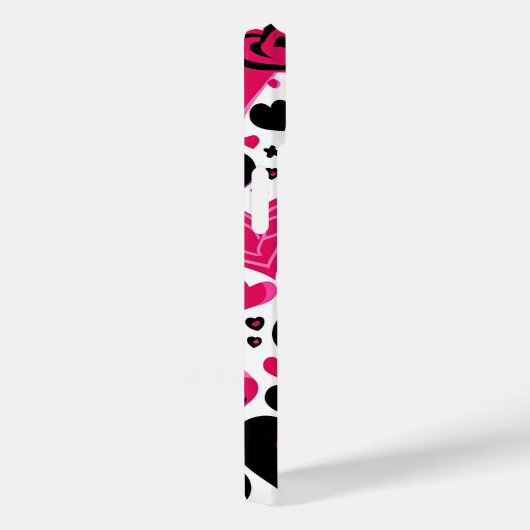 Kute roze en zwarte harten Case-Mate iPhone case (Achterkant / Rechts)