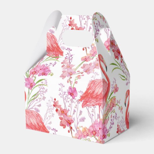 Kute roze Flamingo patroon strandbox Bedankdoosjes (Achterkant)