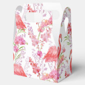 Kute roze Flamingo patroon strandbox Bedankdoosjes (Geopend)