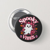 Kute Roze Geest Spooky Vibes Kunst Ronde Button 5,7 Cm (Voorkant /achterkant)