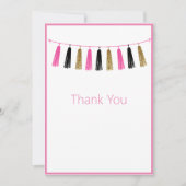 Kute  roze glitter bedankkaart (Voorkant)