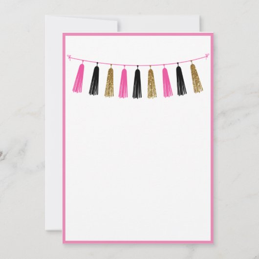 Kute  roze glitter bedankkaart (Achterkant)