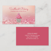 Kute roze glitter Food Bakery Pastry Shop Visitekaartje (Voorkant / Achterkant)