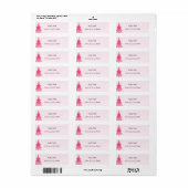 Kute Roze Glitter Kerstboom Etiket (Full Sheet)