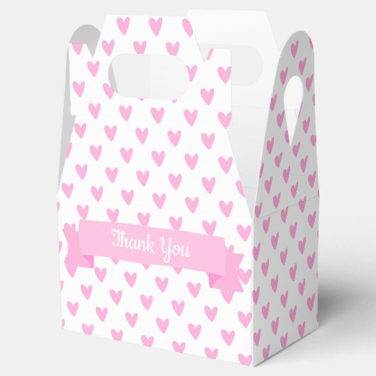 Kute roze harten | Baby shower Hartelijk dank Bedankdoosjes (Geopend)