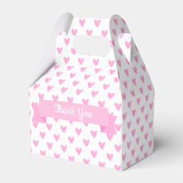 Kute roze harten | Baby shower Hartelijk dank Bedankdoosjes