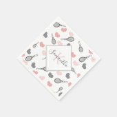 Kute roze harten en trackets Tennis Patroonpoorten Servet (Hoek)