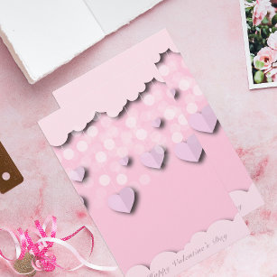 Kute roze harten op strengen & wolken Valentijnse Briefpapier