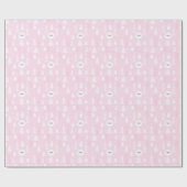 Kute roze kerstbomen, aangepast cadeaupapier (Vlak)