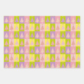 Kute roze kerstbomen inpakpapier vel (Voorkant 3)