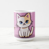 Kute Roze Kitty Kat Gepersonaliseerde Naam Koffiemok (Center)