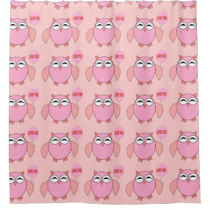 Kute roze liefde je kronkelt het wolkengordijn douchegordijn