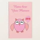Kute roze liefde voor je aangepaste planner (Voorkant)