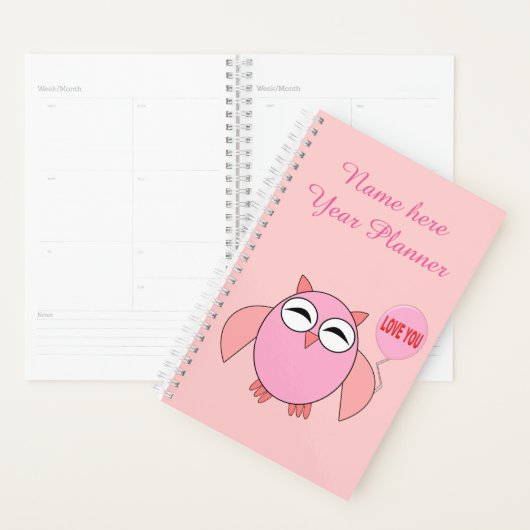 Kute roze liefde voor je aangepaste planner (Display)