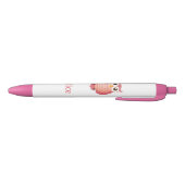 Kute Roze Owl met naam Zwarte Inkt Pen (Bodem)