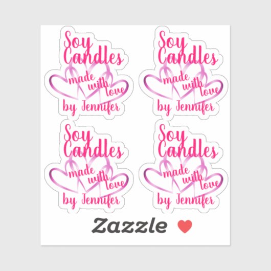 Kute roze Paarse harten gemaakt met liefdeszekaars Sticker (Vel)