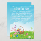 Kute roze paashaas Easter Hunt Kaart (Voorkant / Achterkant)