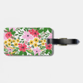 Kute roze roodroze lentekort met handschildervormi bagagelabel (Achterkant horizontaal)